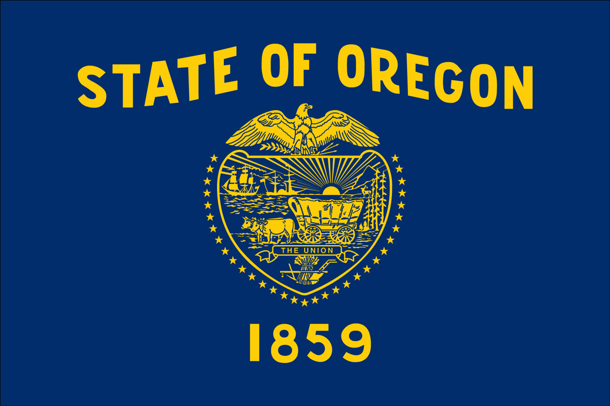 12x18" Nylon flag of State of Oregon